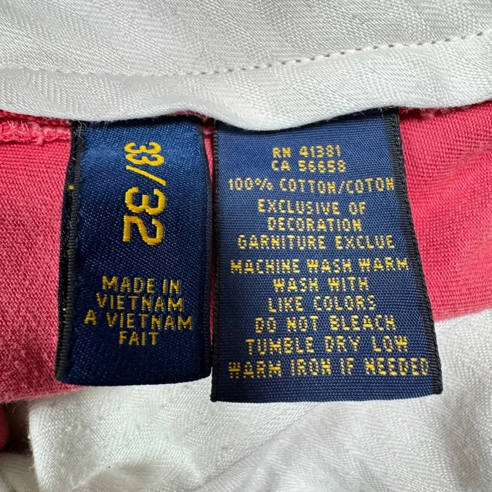 Polo Ralph Lauren Mens Tag 33x32 Fit 31x29 Coral Slim Fit Chino Pants Preppy